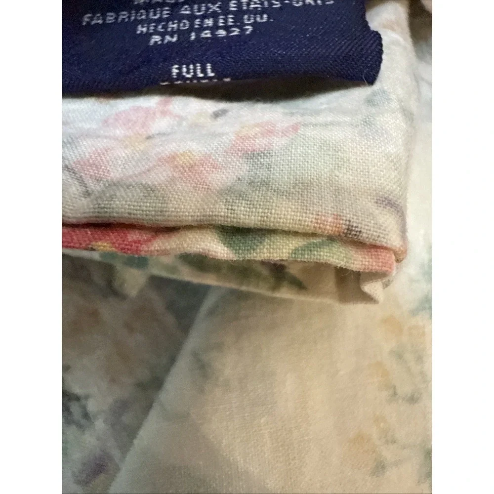 Vintage Ralph Lauren Romantic Floral BRITTANY Full Flat Sheet‎ Cottage Roses